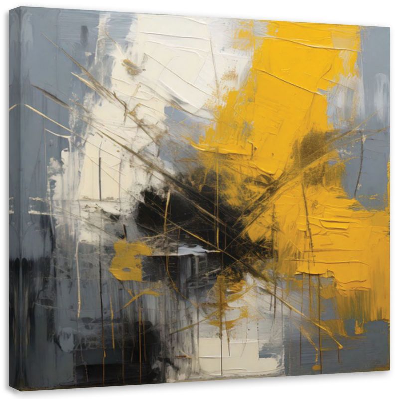Obraz na płótnie Feeby Abstrakcja Impresjonizm Złota Nowoczesna 40x40cm 1szt