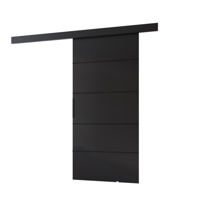 Drzwi przesuwne MINIO go for it PRIM 1K 76 cm czarne z czarną maskownicą i listwami 1 szt.