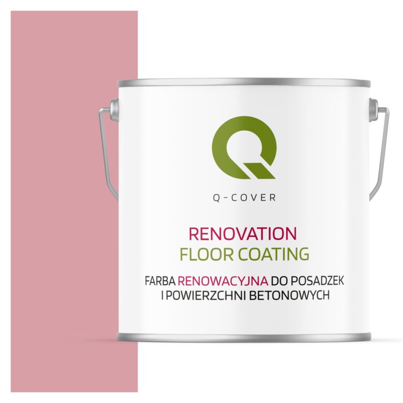 Farba Renowacyjna do Posadzek i Powierzchni Betonowych Q-Cover Różowy Jasny RAL3015 Mat 5L