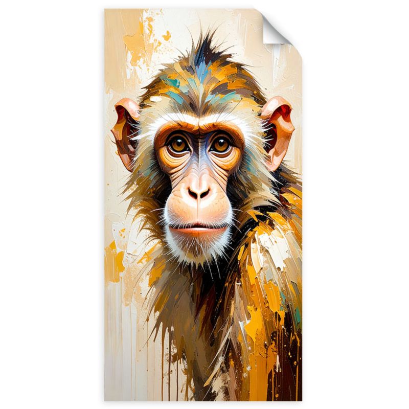 Naklejka na ścianę do salonu sypialni Feeby Kolorowa Małpa Zwierzęta Afryka 100x200cm 1szt