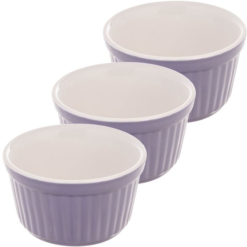 Naczynie KADAX ceramiczne do zapiekania 9 x 5 cm fioletowe 3 szt.