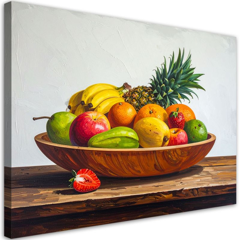 Obraz do kuchni jadalni restauracji Feeby Martwa natura owoce egzotyczne na stole 60x40cm 1szt