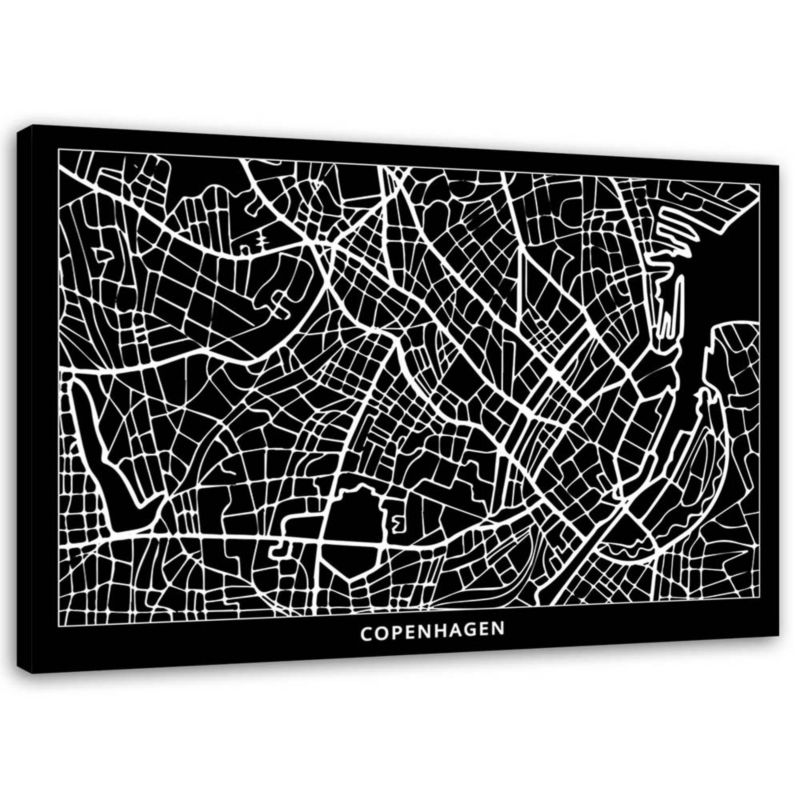 Obraz na płótnie Feeby Kopenhaga - plan miasta 90x60cm 1szt