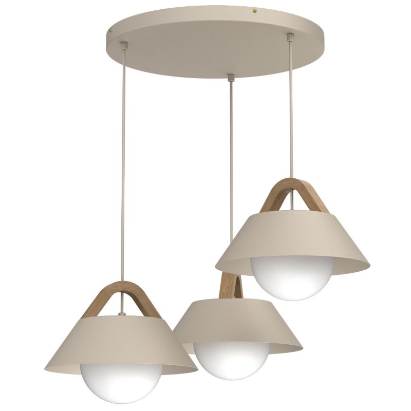 Lampa wisząca Luminex Funda beżowa 3xE27x 15W IP20 wym:110x64x64cm - 1 szt.