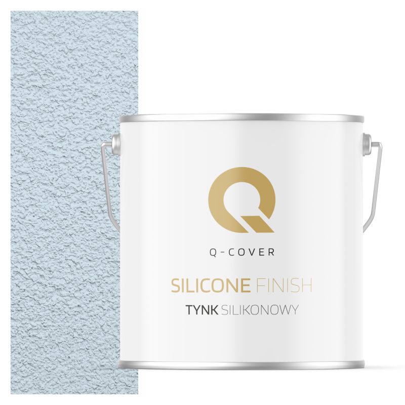Tynk Silikonowy Elewacyjny Baranek 1.5mm Q-Cover Biel złamana w niebieski F111 7KG