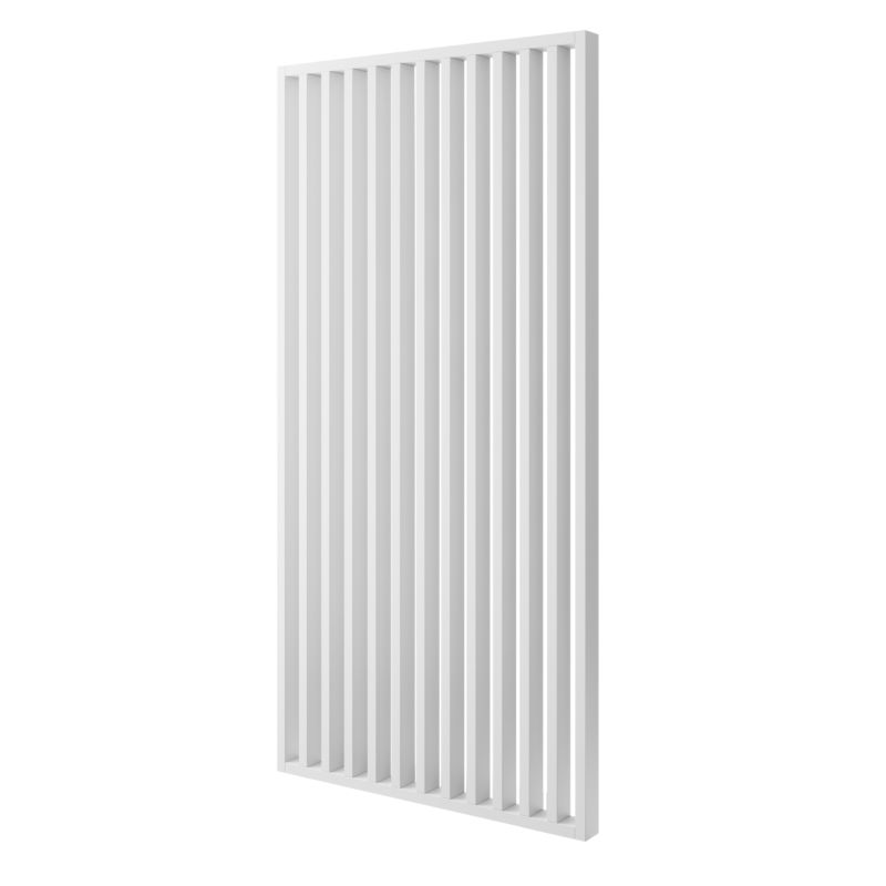 Ścianka z lameli - Gotowy zestaw - szerokość 195 cm - LAMELE3D - Biały Mat - 1 szt.