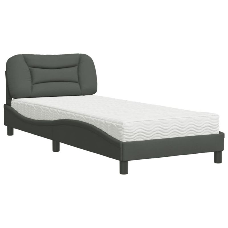 Łóżko tapicerowane WaszeMeble 90x190 cm ciemnoszare WM-3208500 1 szt.