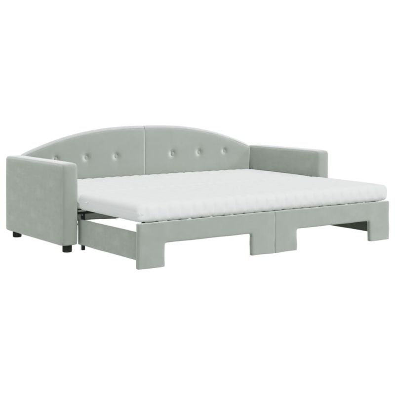 Sofa rozkładana WaszeMeble 80x200 cm Jasnoszary aksamit WM-3197318 1 szt.