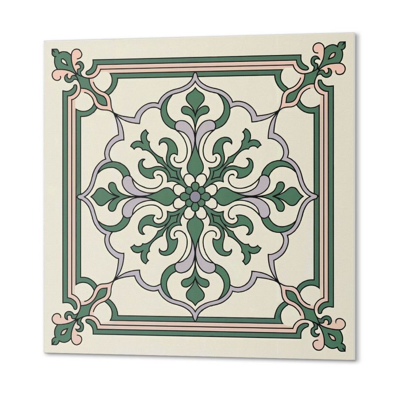 Paczka Kafelków Winylowych PCV ArtPrintCave 50x50 cm Wzór kwiatowy z ornamentami 4 szt.