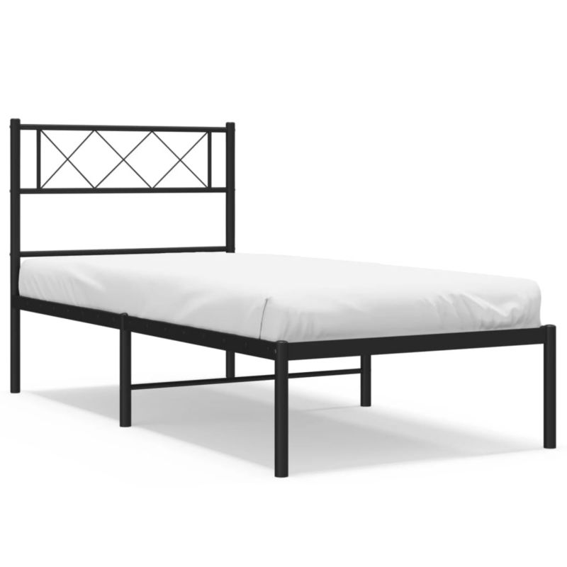 Łóżko metalowe WaszeMeble 75x190 cm czarny WM-372267 1 szt.