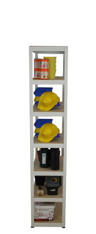 Regał metalowy MODO24 magazynowy biały helios 270x60x60cm 7 półek po 175 kg 1 szt.