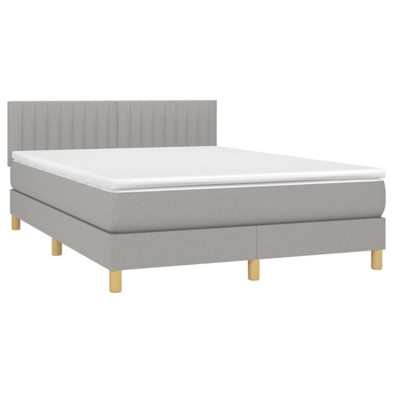 Łóżko kontynentalne WaszeMeble 140x200 cm jasnoszare WM-3133877 1 szt.
