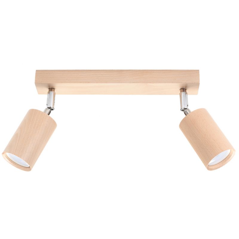 Reflektor sufitowy Pure Lume MONTAN jasne drewno-chromowany 2xGU10x40W IP20 wym:20x30x30cm - 1 szt.