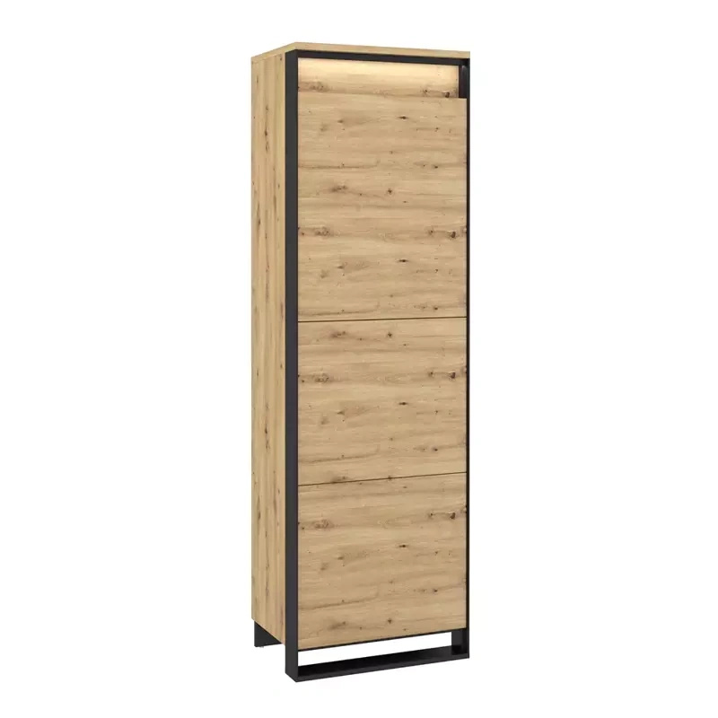 Loftowa szafa z półkami do salonu 60 cm dąb artisan QUANT