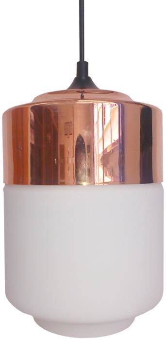 Miedziana lampa wisząca do salonu MASALA metal i szkło