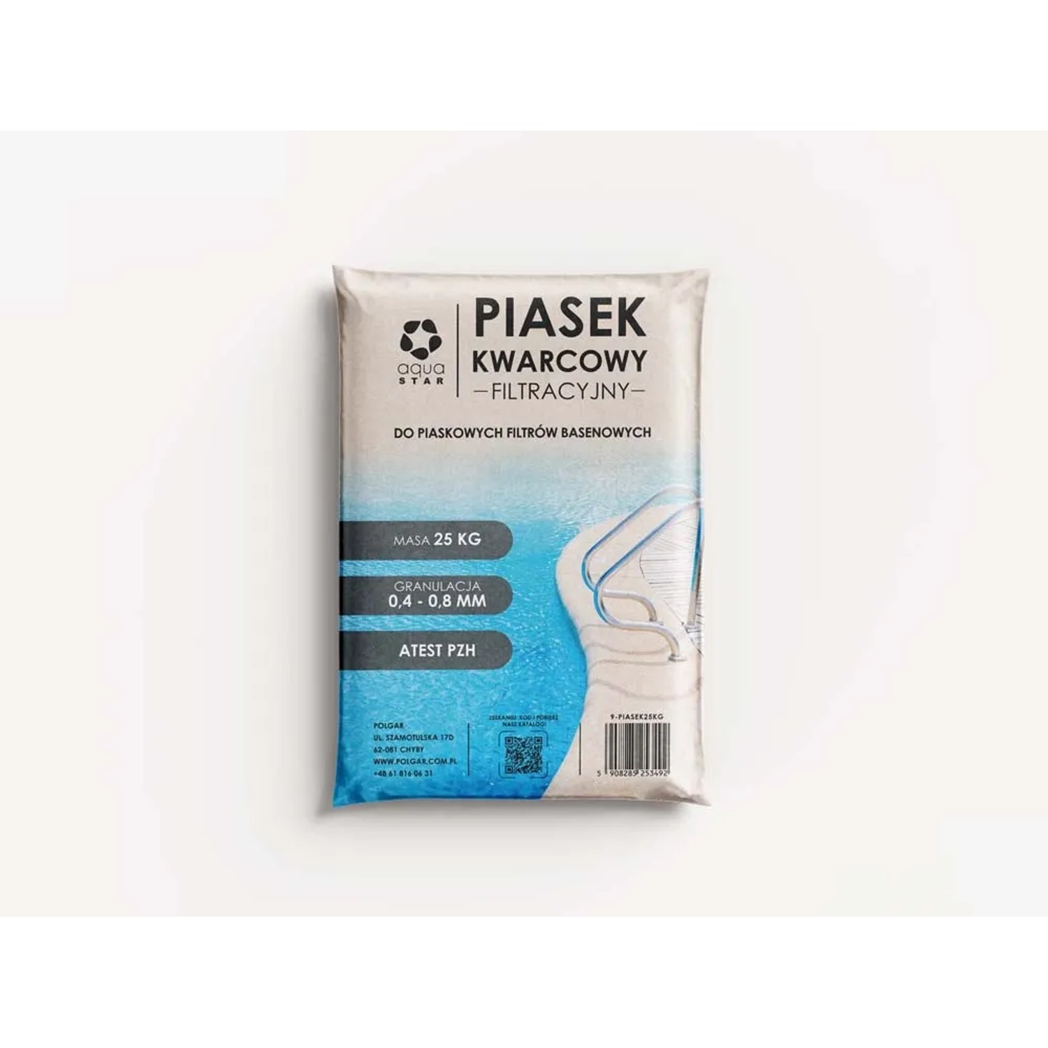 Piasek do filtra 0,4 mm - 0,8 mm 25 kg
