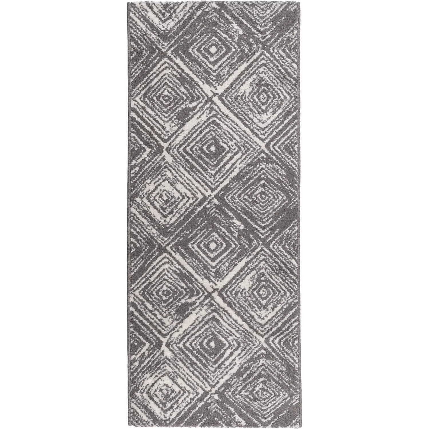 Chodnik Norman kwadraty 67 x 160 cm szary