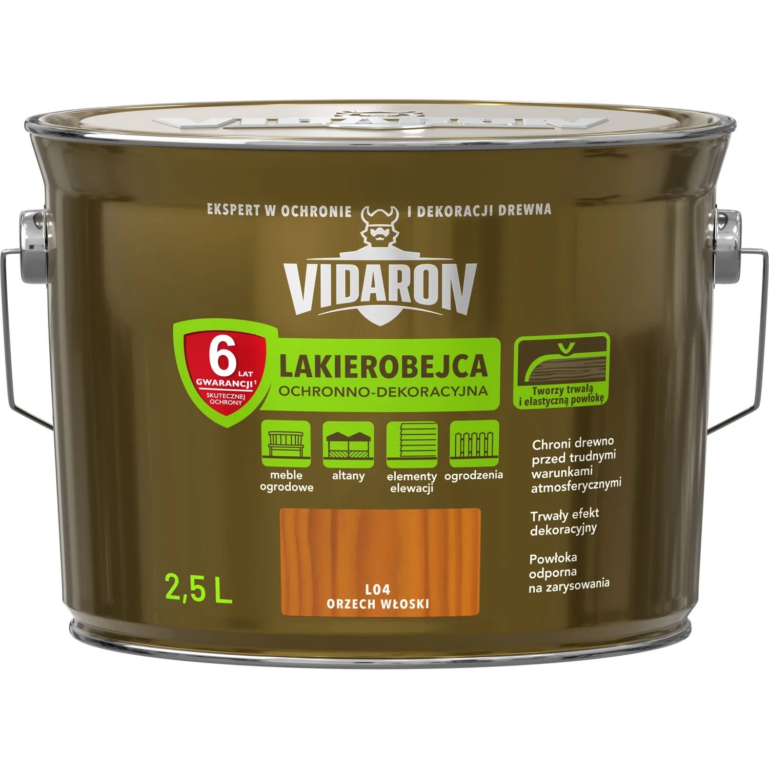 Vidaron Lakierobejca ochronno-dekoracyjna orzech włoski 2,5 l