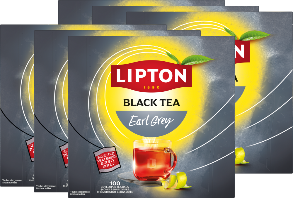 6x Herbata Earl Grey w kopertach Lipton Classic, 100 sztuk x 2g