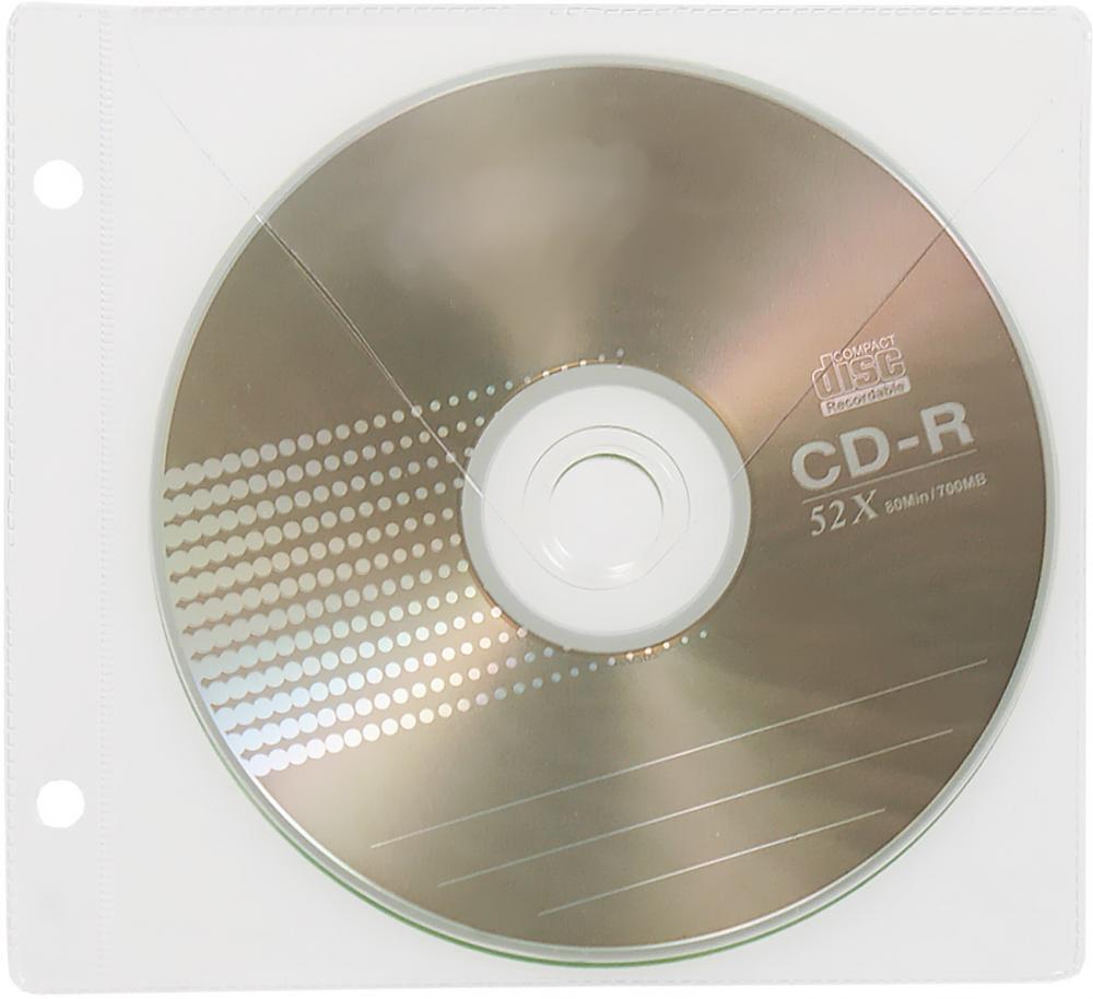 Koszulka z oknem na CD/DVD Biurfol, 10 sztuk, przezroczysty