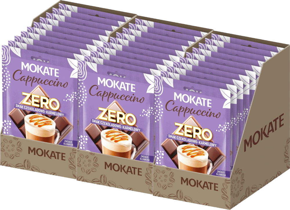 30x Kawa rozpuszczalna Mokate Cappuccino Zero, czekolada i karmel, 20g