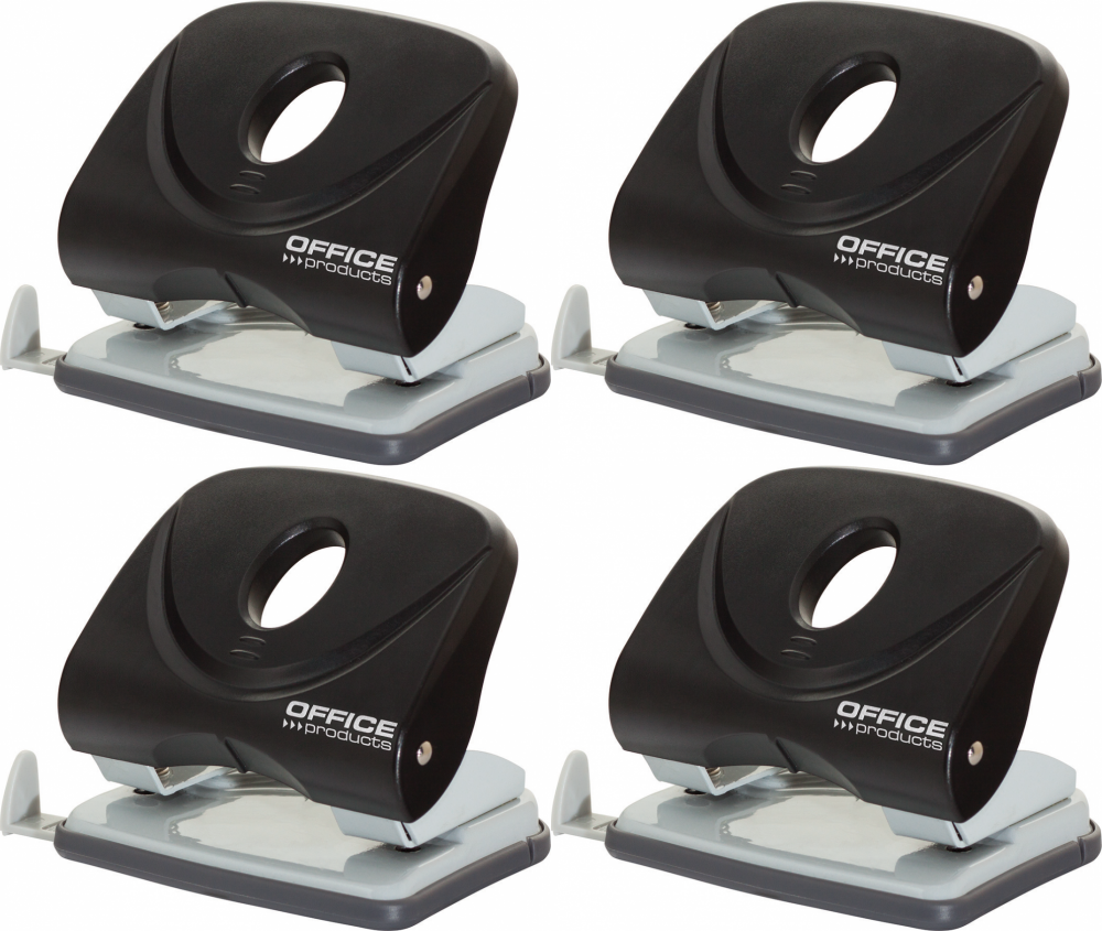 4x Dziurkacz Office Products, do 30 kartek, czarny