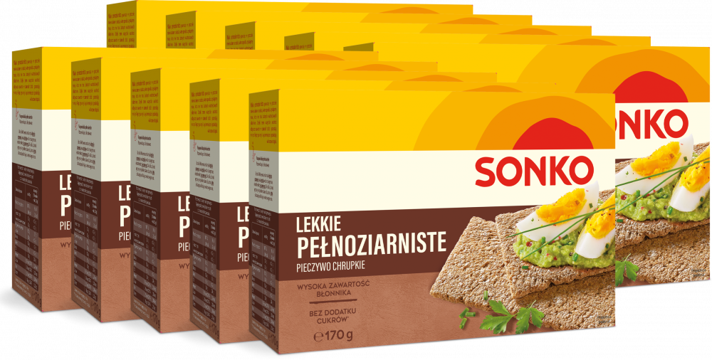 10x Pieczywo lekkie Sonko, pełnoziarniste, 170g