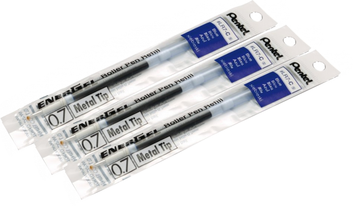 3x Wkład wymienny Pentel EnerGel LR7, 0.7mm niebieski