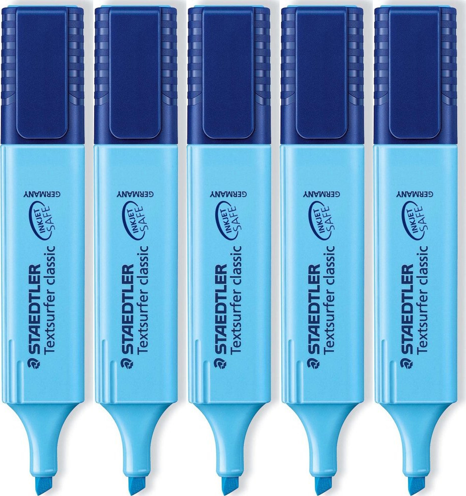 5x Zakreślacz Staedler, ścięta, 5mm, niebieski