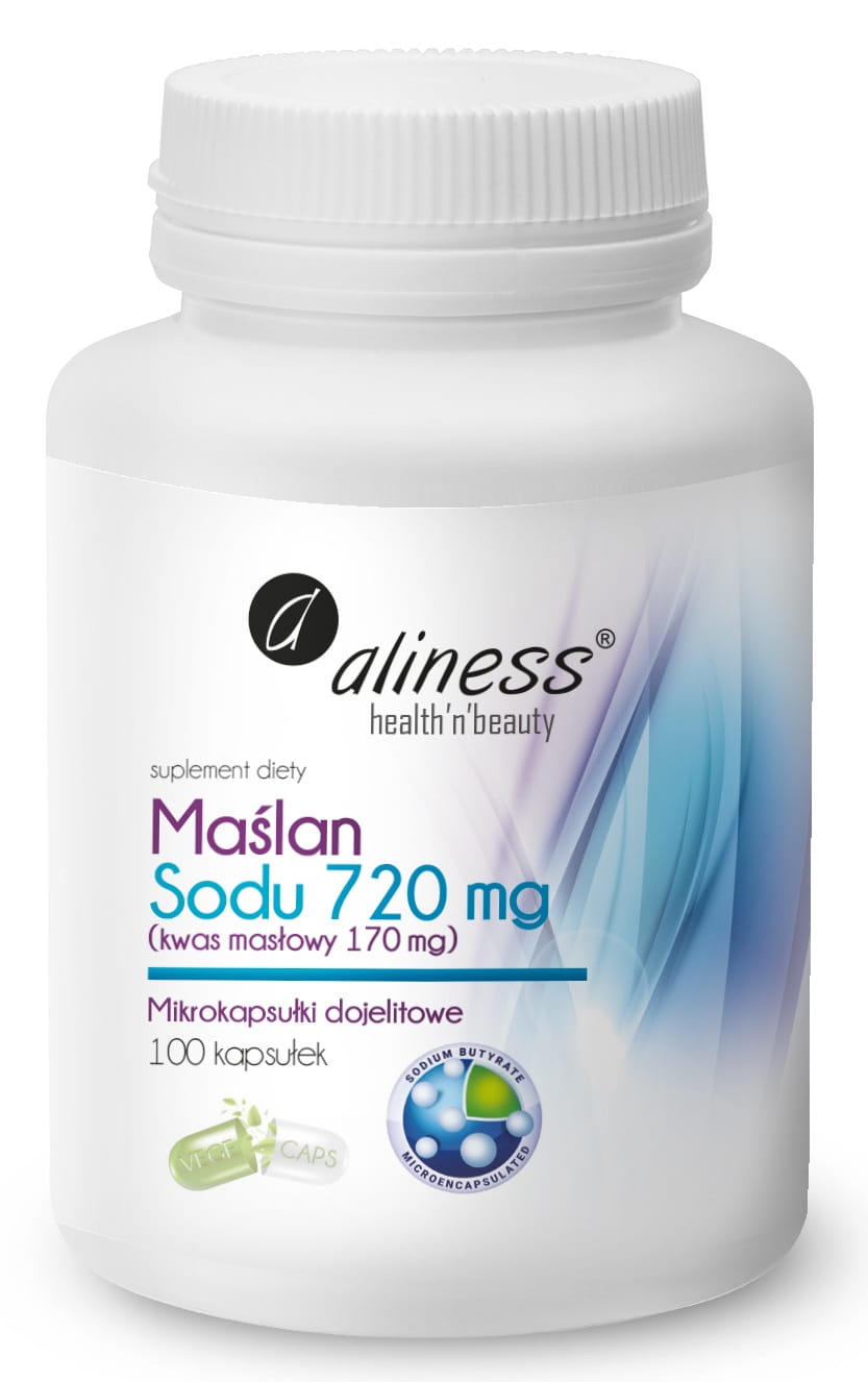 Maślan Sodu 720mg (Kwas masłowy 170mg) 100kaps. VEGE Aliness