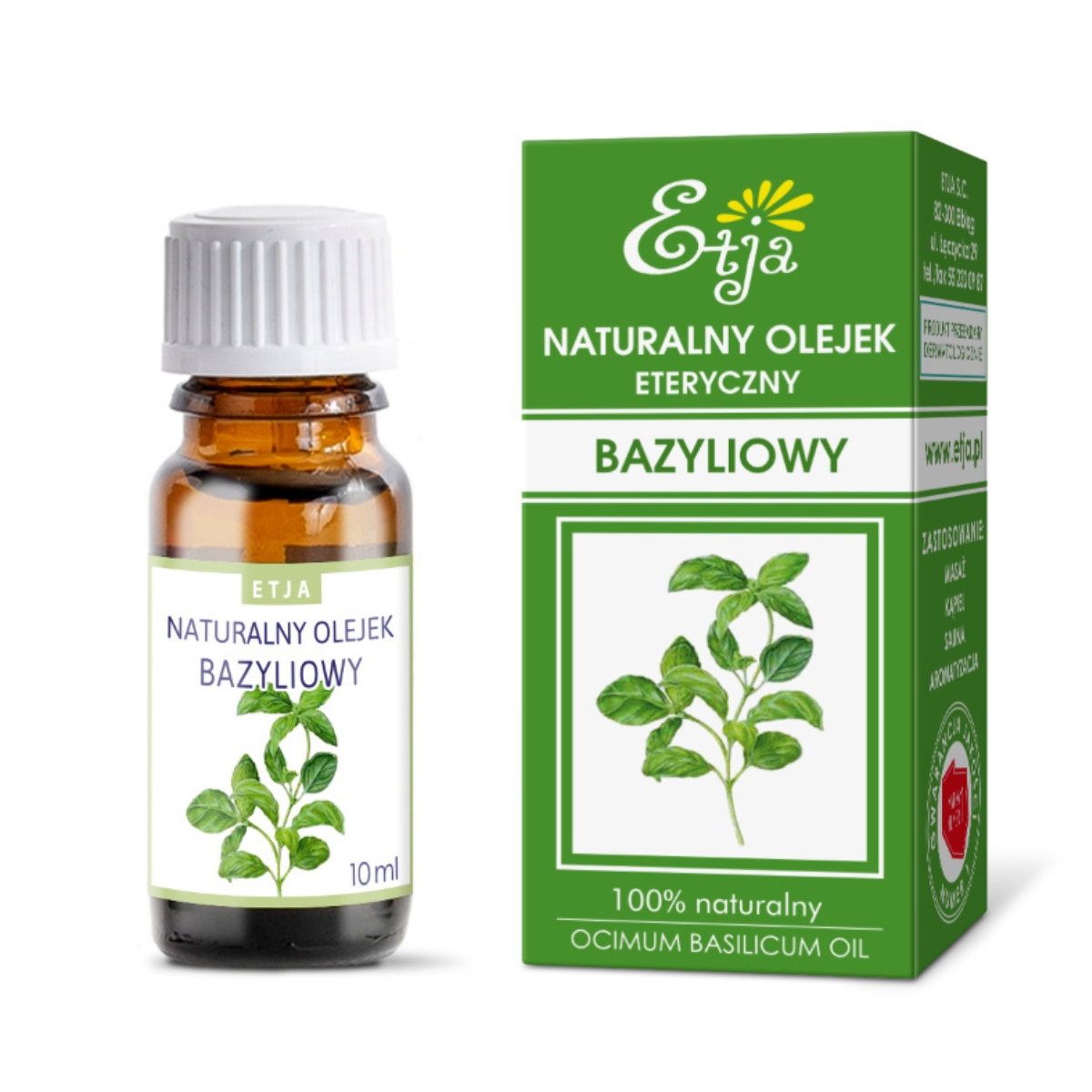 Etja - naturalny olejek eteryczny, bazyliowy, 10 ml