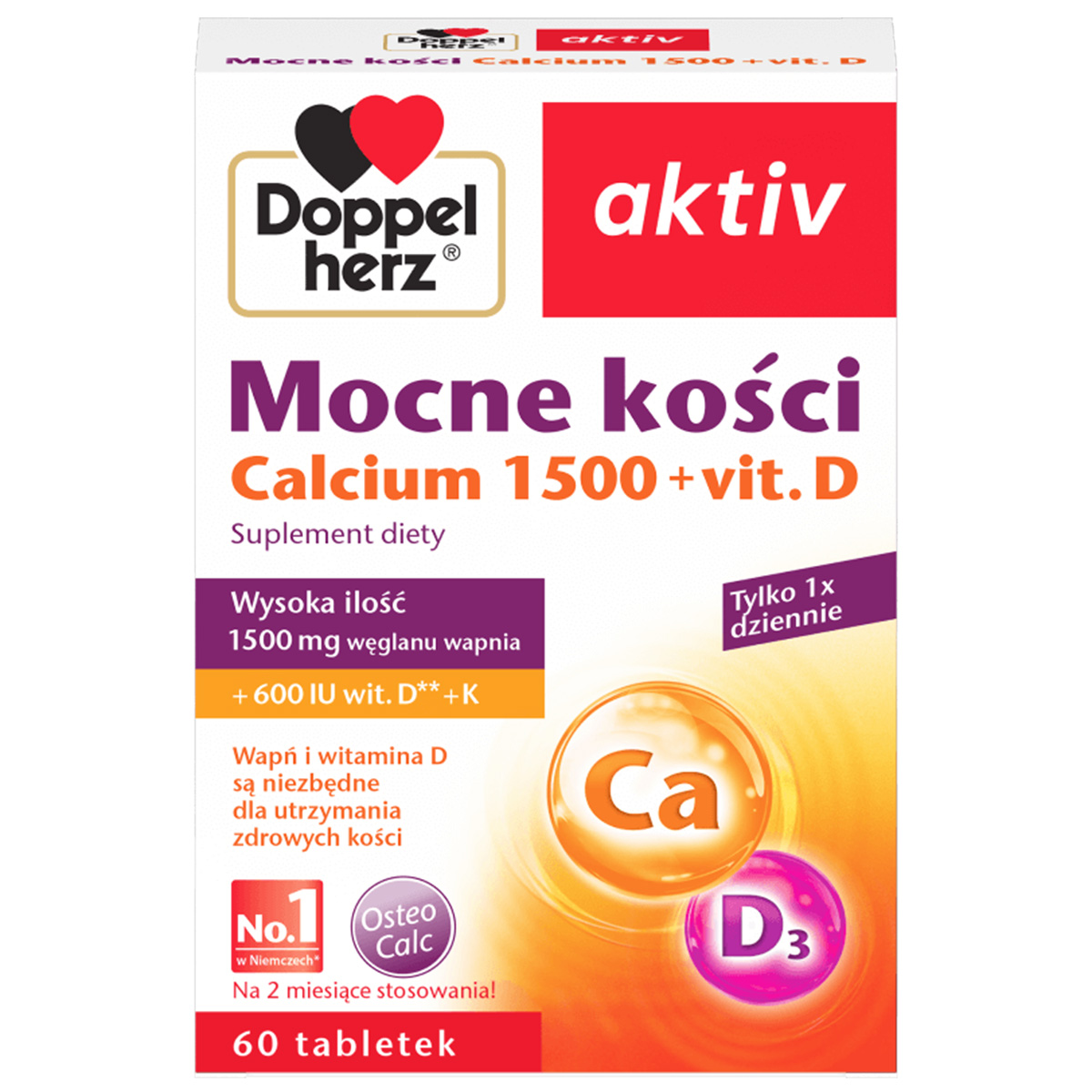 Doppelherz aktiv mocne kości, 60 tabletek