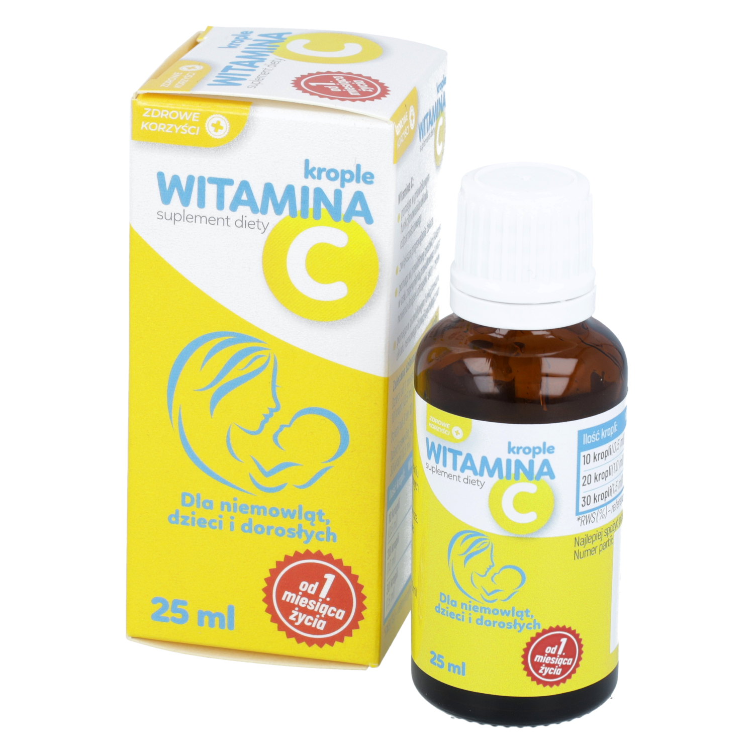 Zdrowe korzyści witamina c, krople, 25 ml
