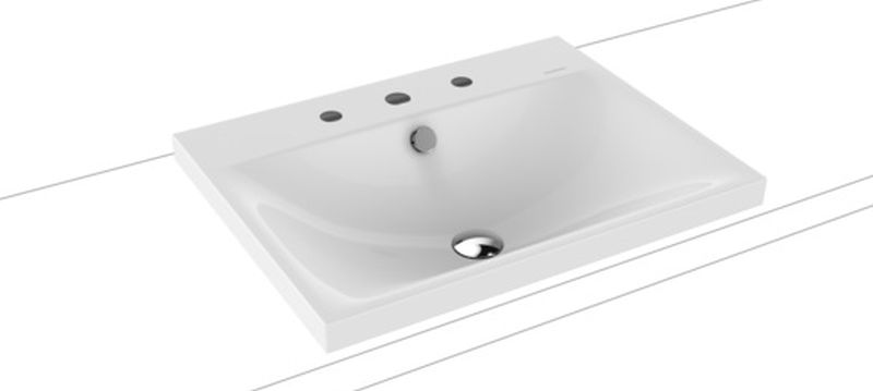 Kaldewei Silenio umywalka 60x46 cm nablatowa prostokątna model 3040 biała 903906033001