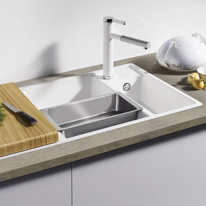 Blanco Axia III 6 S zlewozmywak 100x51 cm z Silgranit PuraDur prawy szarość skały 523463