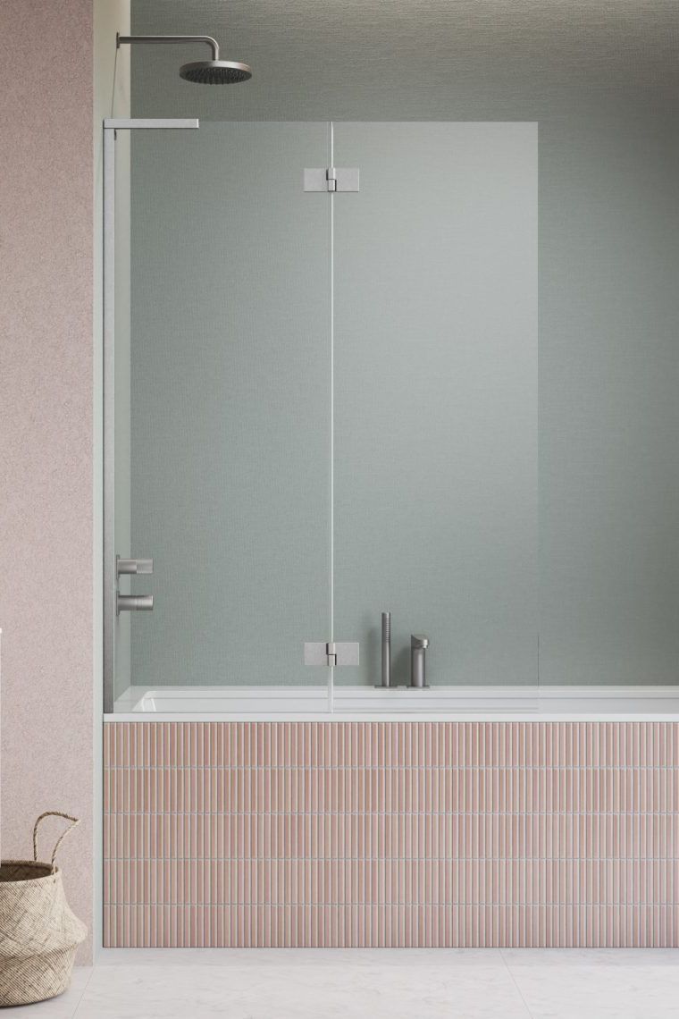 Radaway Essenza 8 SL Brushed Nickel PND II parawan nawannowy 140 cm 2-częściowy nikiel szczotkowany/szkło przezroczyste 10500140-91-01L