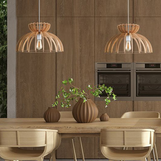 Nowodvorski Lighting Kymi C lampa wisząca 1x60W biały/drewno 10572 - Wysyłka w 24h
