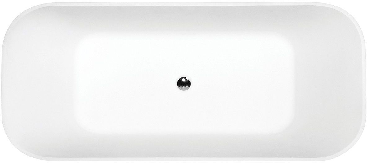 Besco Assos S-Line wanna wolnostojąca 160x70 cm czarny mat/biały połysk/chrom #WMMC-160AL