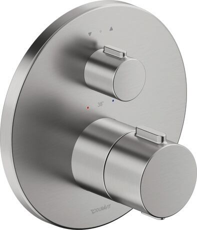 Duravit bateria wannowo-prysznicowa podtynkowa termostatyczna stal nierdzewna szczotkowana TH4200014070
