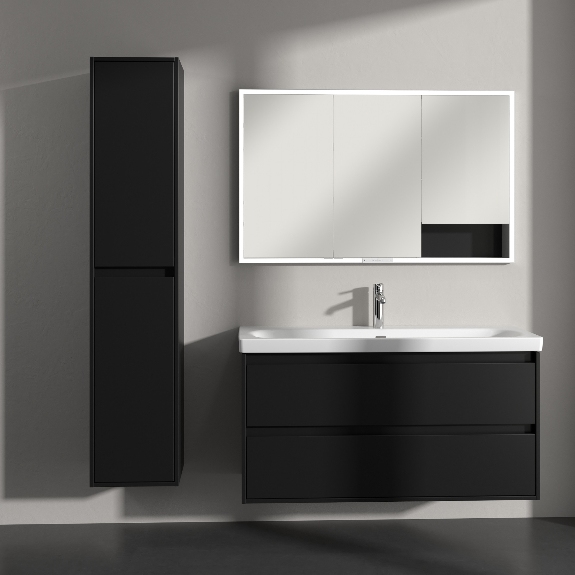 Villeroy & Boch Skyla szafka 35x34,8x170 cm boczna wisząca lewa Volcano Black C80100VL