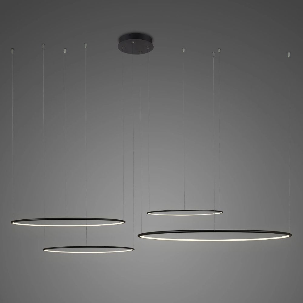 Altavola Design Ledowe Okręgi lampa wisząca ściemnialna 106W LED czarny LA084/CO4_100_in_3k_black_dimm