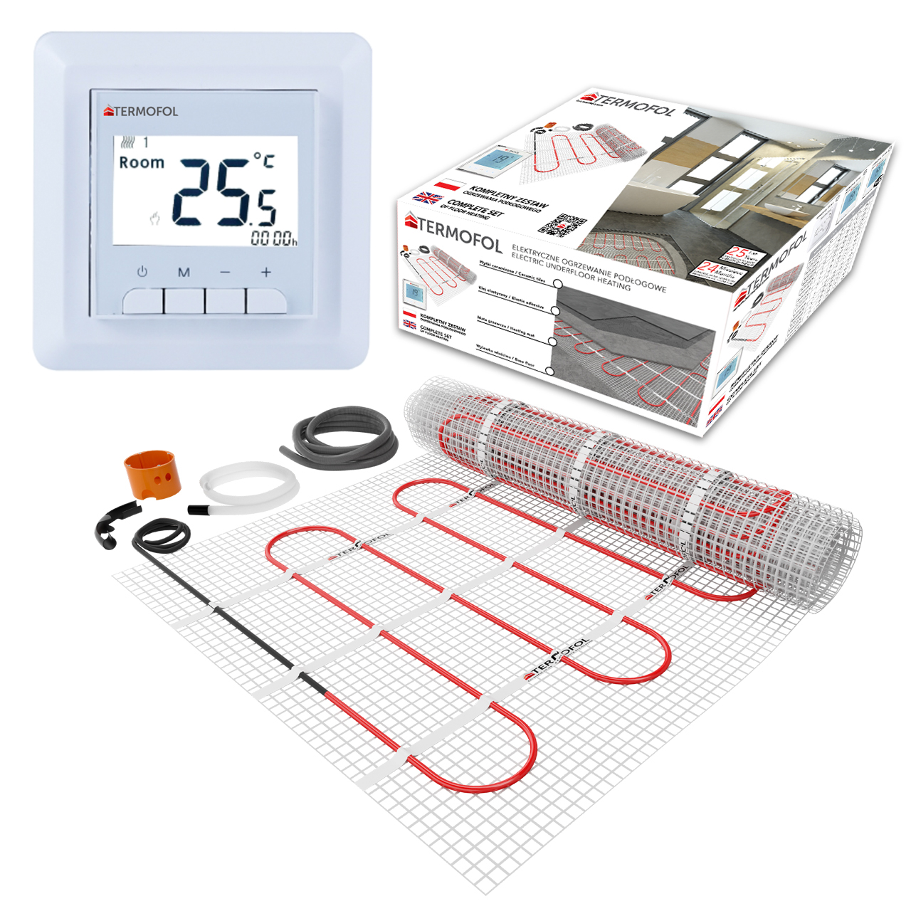 Termofol TF-HM zestaw mata grzewcza 8 m2 z termoregulatorem TF-H5 TF-HM-150.80.H5