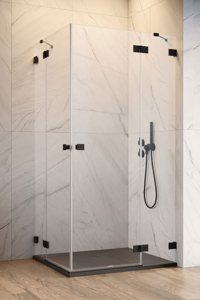 Radaway Essenza Pro Black KDD kabina prysznicowa część prawa 90x90 cm kwadratowa 10096090-54-01R
