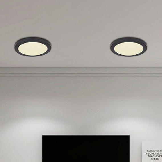 Globo Lighting Lasse plafon 1x24W LED czarny/biały opalizowany 12379-24B