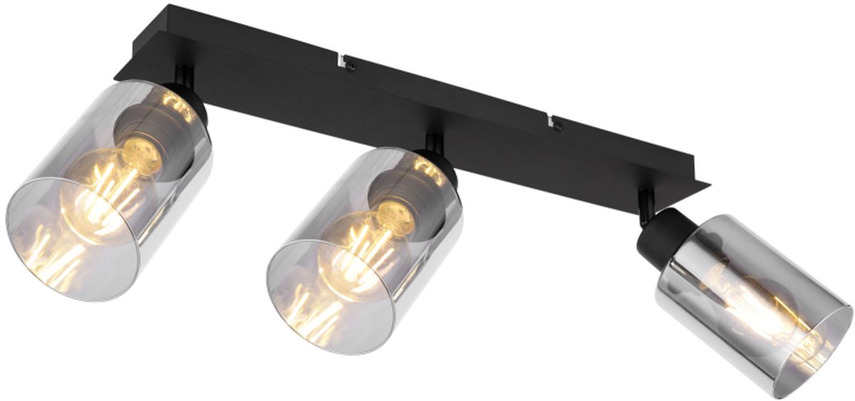 Globo Lighting Hadera lampa podsufitowa 3x15W czarny mat/przydymiony 15465-3