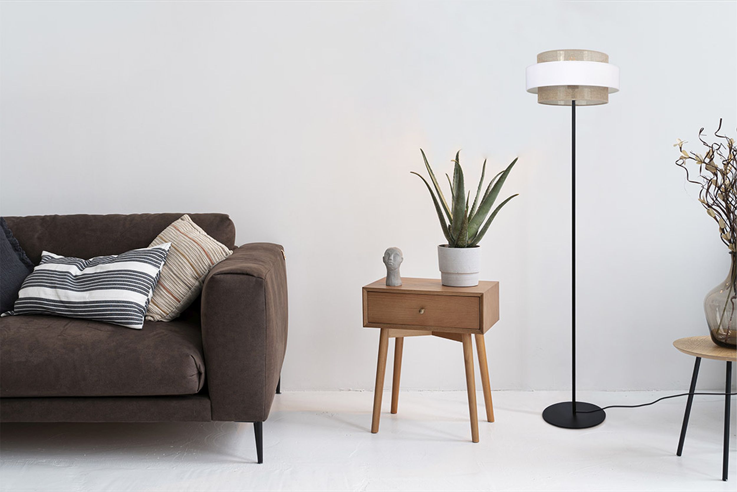 Kaja Cezar lampa stojąca 1x40W biały/beżowy K-5275 - Wysyłka w 24h