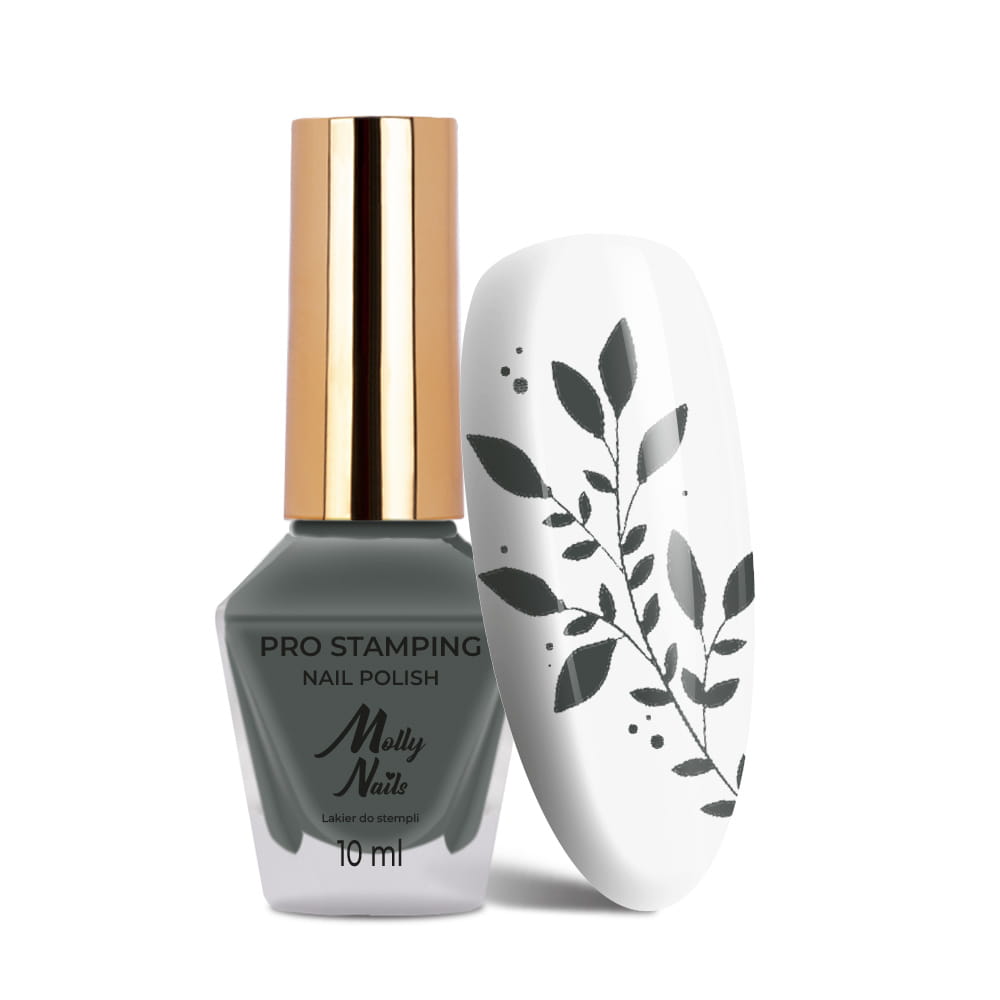 Lakier do stempli i stampingu Molly Nails PRO Stamping Grey Nr 20 10ml