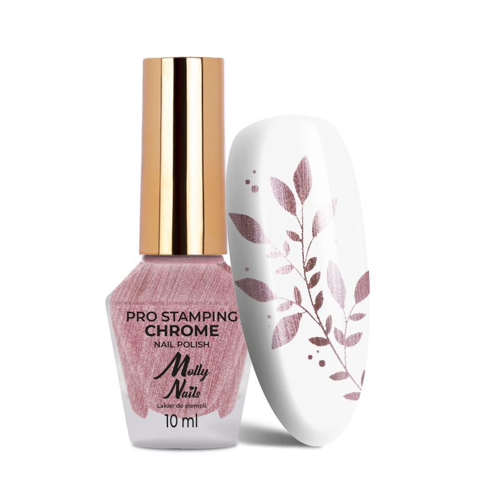 Lakier do stempli i stampingu Molly Nails PRO Stamping Chrome light pink 10ml