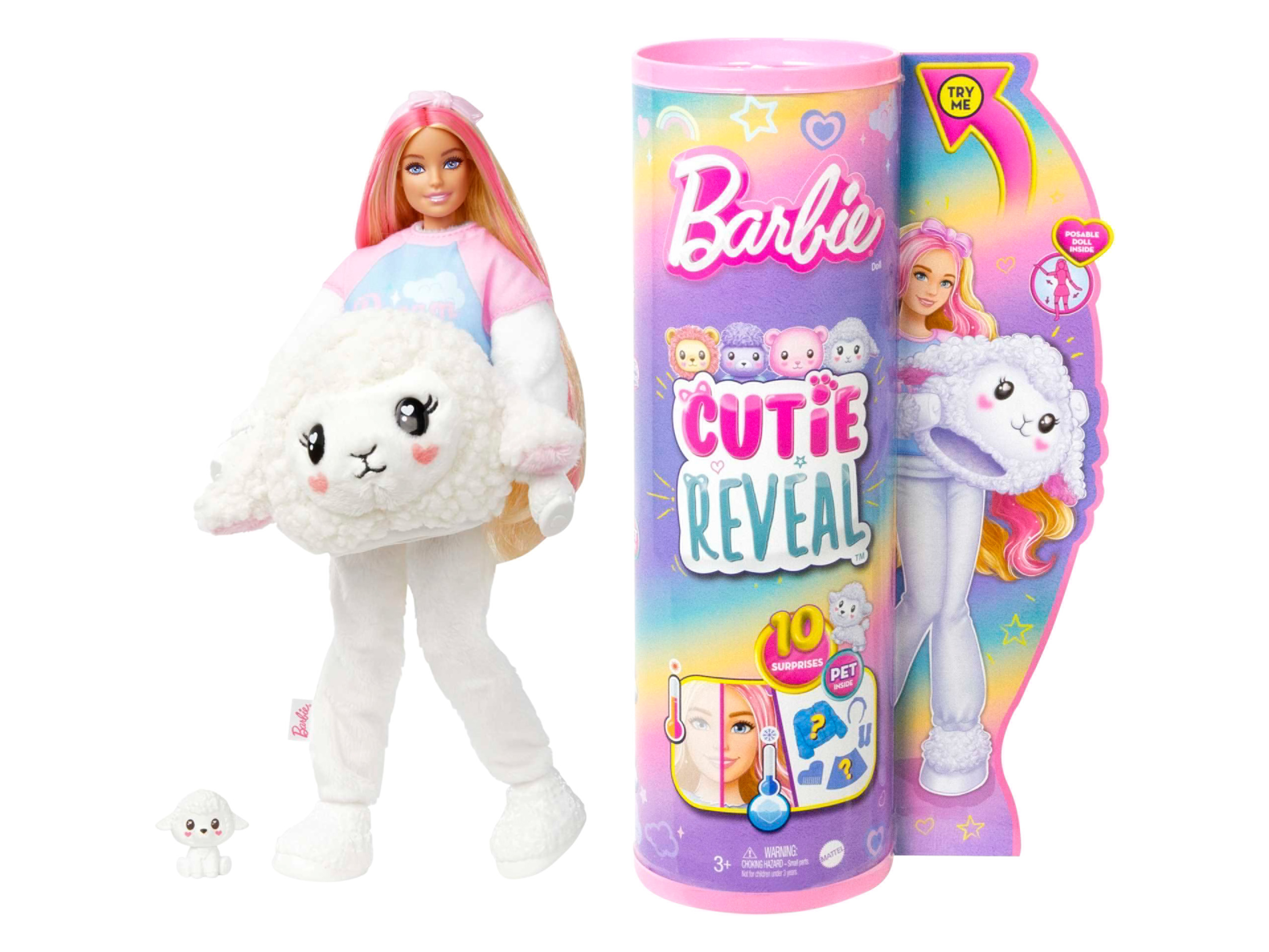 Barbie Lalka, z pluszowym kostiumem Owca