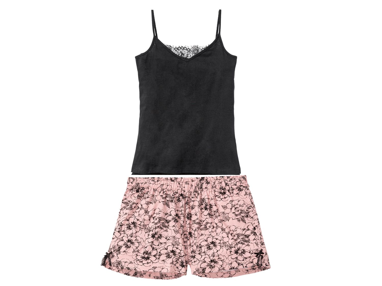 Esmara Lingerie Piżama damska letnia Czarny, M 40/42